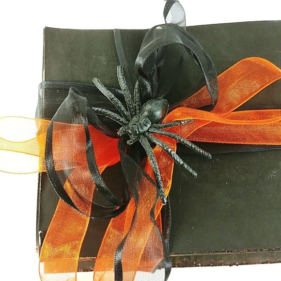 Halloween Decorative Tied Book Stack Happy Halloween Witches Spider Ribbon - Picture 3 of 6